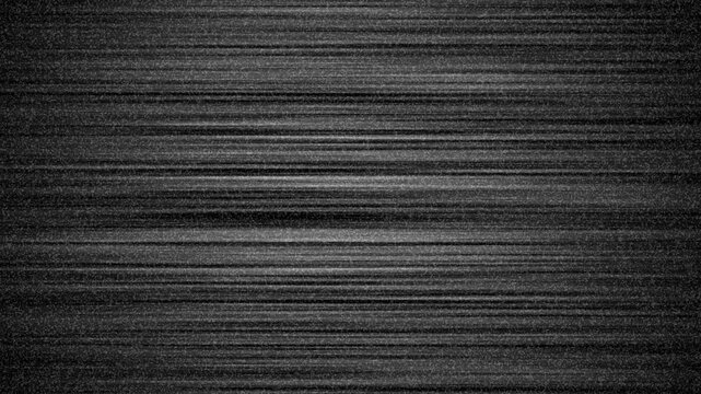 Television turn onoff produces a monochromatic static grain texture with horizontal noise.