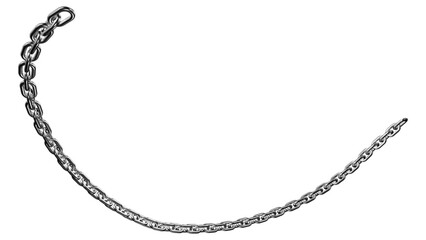 Naklejka premium Silver Chain Link Frame Isolated on White Background Symbolizing Security Strength Connection and Protection with Shiny Metal Links in a 3D Jewelry Style Design