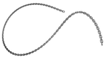 Fototapeta premium Silver Chain Link Frame Isolated on White Background Symbolizing Security Strength Connection and Protection with Shiny Metal Links in a 3D Jewelry Style Design