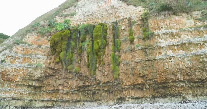 Le Rocher Qui Pleure (the "weeping rock") in Normandy, France.