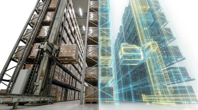 High-Bay Automated Warehouse with Digital Twin Technology Integration