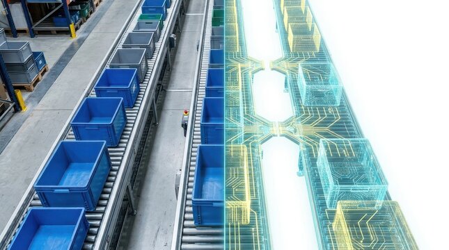 Smart Logistics: Automated Conveyor Line with Holographic Digital Twin Technology