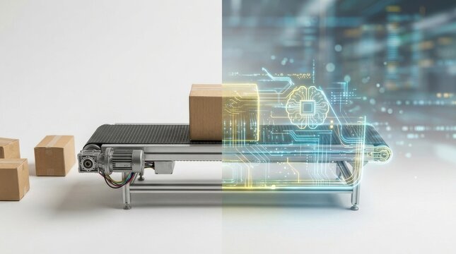 Automated Warehouse Conveyor System with AI Powered Sorting Technology