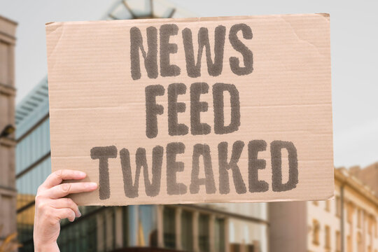 "News Feed Tweaked" Social media platforms adjust their content ranking systems. ADJUSTMENT. RANKING. VISIBILITY. ALGORITHM. FEED.