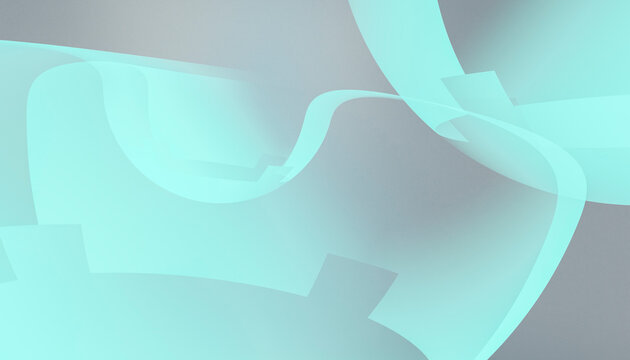 Blue translucent geometric ribbon abstract background illustration