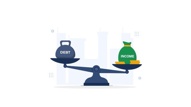 Conceptual Animation of Debt and Income Balancing on a Scale