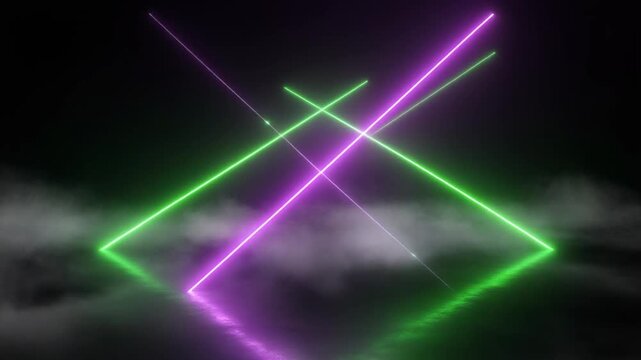 Eerie Green and Purple Light in Mist, Spooky Halloween Abstract Background