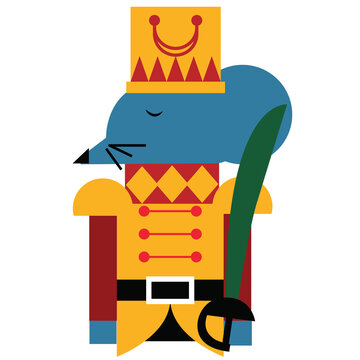 Mouse King character from Nutcracker fairy tale christmas story vector illustration