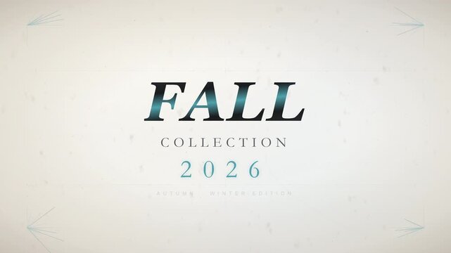 Fall Collection 2026 animated title sequence on vintage textured background