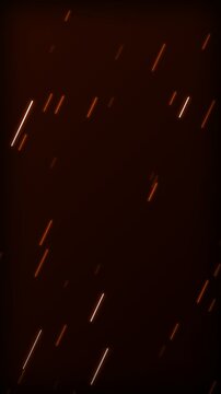 Vertical fiery orange high speed data transfer background seamless loop 4k cyber rain motion graphics