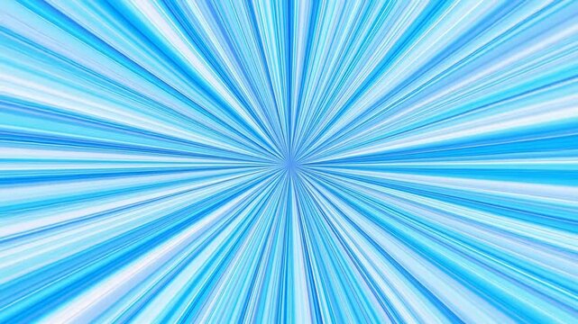 Blue radial burst animation with dynamic light streaks converging at center