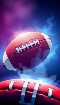 Vector illustration of an American football ball with laces, graphic, sports