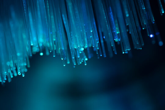 Blue fiber optic strands for digital communication network