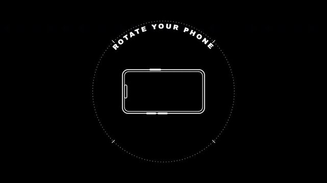 Rotate Your Phone Circular Orbit Ring Curved Text Path Device Orientation Overlay Alpha Seamless Loop 4K