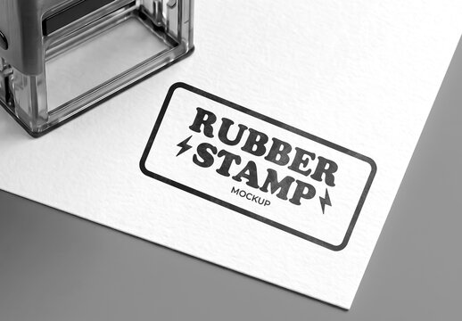 Rubber Stamp Mockup on Paper