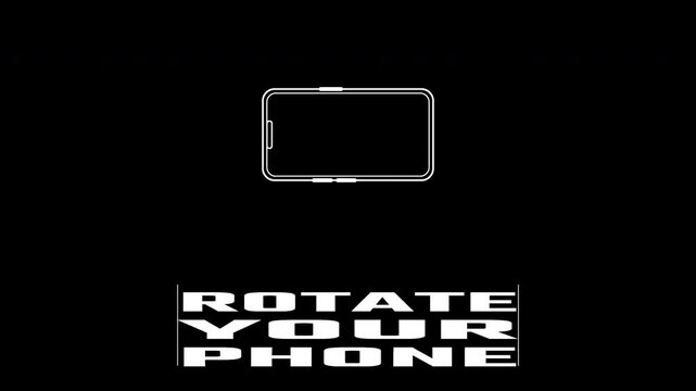 Rotate Your Phone Variable Width Stretch Type Responsive Readout Overlay Transparent Alpha Seamless Loop 4K