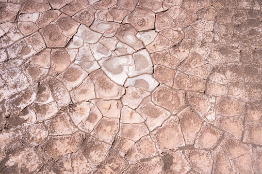Abstract cracked earth texture in Eduardo Avaroa Reserve, Bolivia