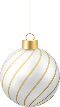 Gold Striped Christmas Ornament.