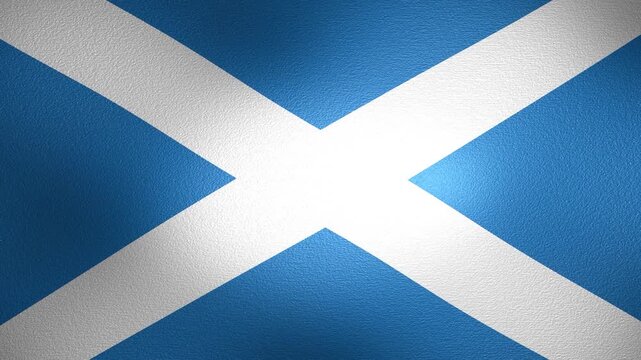 Waving flag of Scotland close up