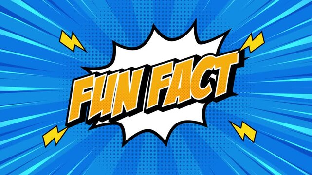 animated fun fact text on comic style background