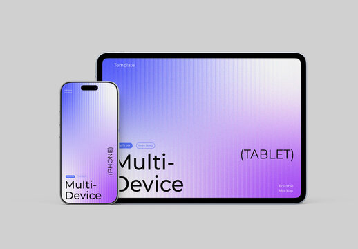 Multi Device Screen Mockup with Smartphone and Tablet