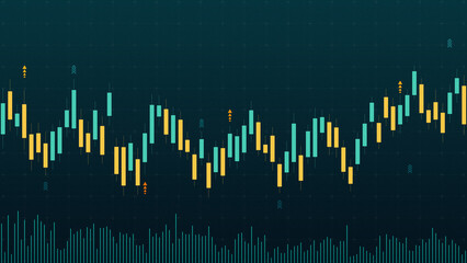 Obraz premium Business chart showing stock exchange trading data during market hours
