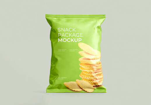 Potato Chips Snack Package Mockup