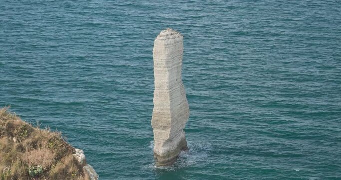 The Aiguille de Belval, on the famous Alabaster Coast (C&ocirc;te d'Alb&acirc;tre) in Normandy, France