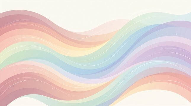 Pastel Rainbow Wave Abstract