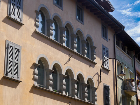 Historic buildings of Rovetta, in Bergamo province, Italy