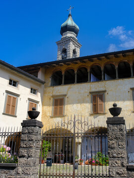 Historic buildings of Rovetta, in Bergamo province, Italy