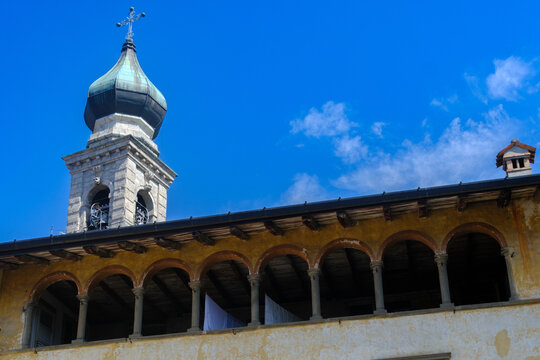 Historic buildings of Rovetta, in Bergamo province, Italy