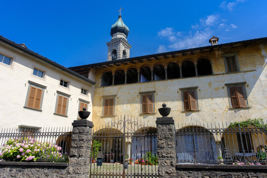 Historic buildings of Rovetta, in Bergamo province, Italy