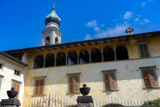 Historic buildings of Rovetta, in Bergamo province, Italy