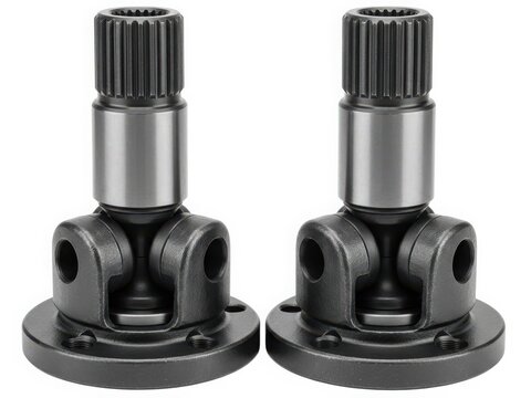 Pair of universal joints for vehicle drivetrain