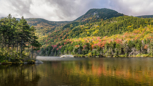 Autumn colors at Beaver Pond at Kinsman Notch on Lost River Road - New Hampshire