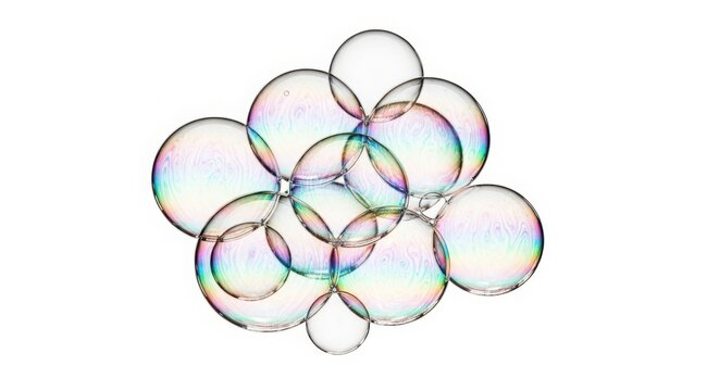 Colorful overlapping circles with rainbow edges forming a flower shape