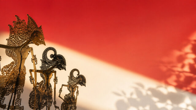 Wayang Puppet Silhouette Indonesian Independence Background