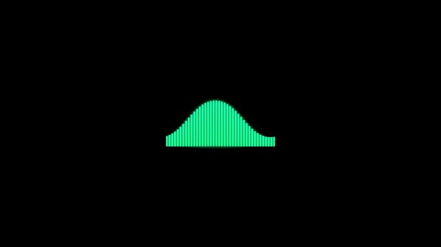 Abstract green wave shape on black background  