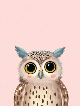 Charming minimalist owl face artwork ideal for promotional materials and creative design initiatives