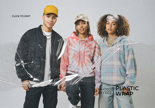 Transparent Plastic Wrap Paper Overlay Photo Effect&nbsp;
