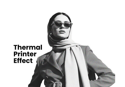 Thermal Printer Photo Effect PSD