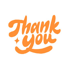 Groovy pop lettering thank you in Orange © nugroho