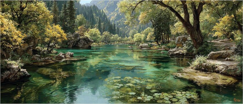 Nature's canvas: the vibrant colors of five flower lake in autum