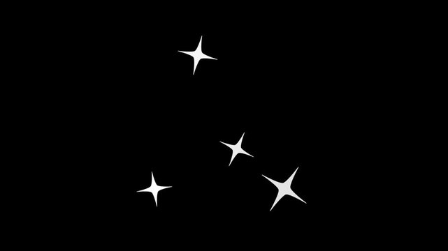 Multiple Anime Sparkle Overlay Animation with Alpha Channel