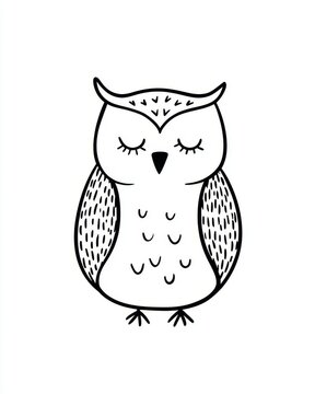 Elegant owl depicted in minimalist line art perfect for contemporary marketing and creative design projects