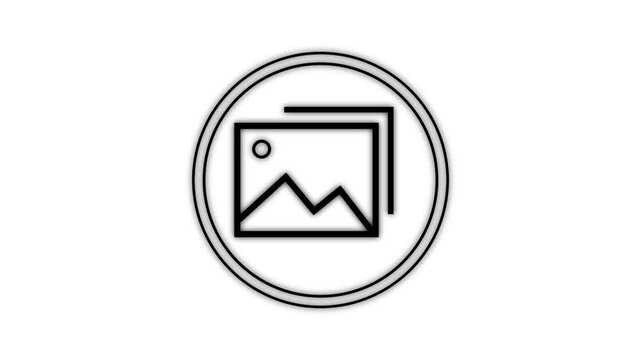 4k video photo , gallery, picture animation. photo frame icon animation.