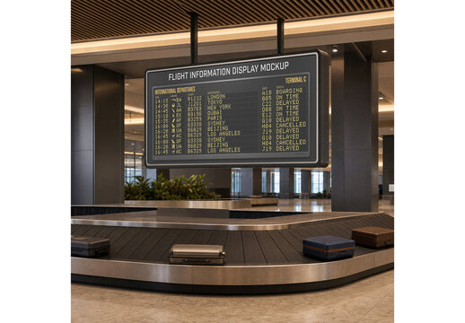 Flight Information Mockup Realistic Design for Marketing and Packaging