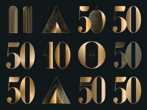 Modern premium anniversary logotype set with sleek celebration emblems for versatile corporate and event materials.