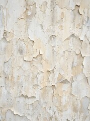Fototapeta premium Cracked plaster wall texture with peeling paint and weathered surface neutral tones